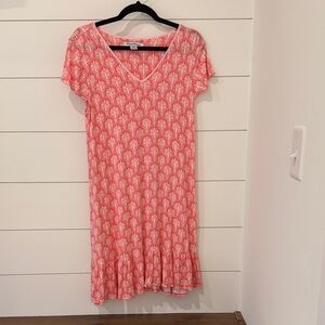 Tommy Bahama Coral Print Jersey Knit Sleep Shirt/ Nightgown Size M